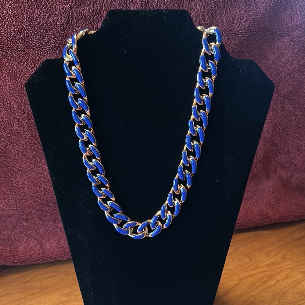 Emma Evelyn Necklace. ~. Navy & Gold Chunky